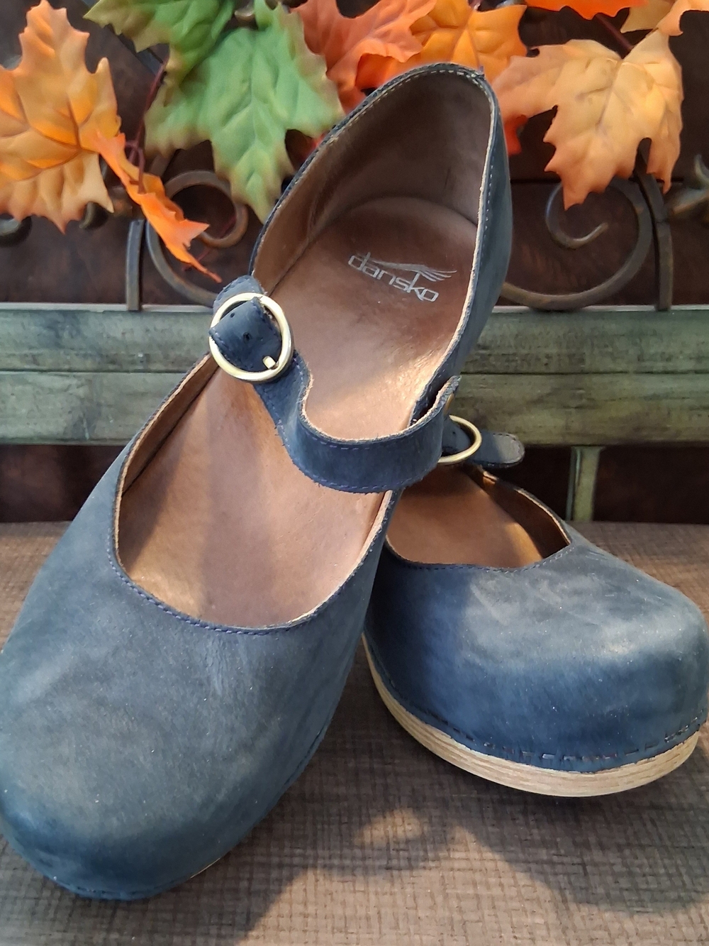 Dansko Women's Navy Mary Jane Clog with Buckle